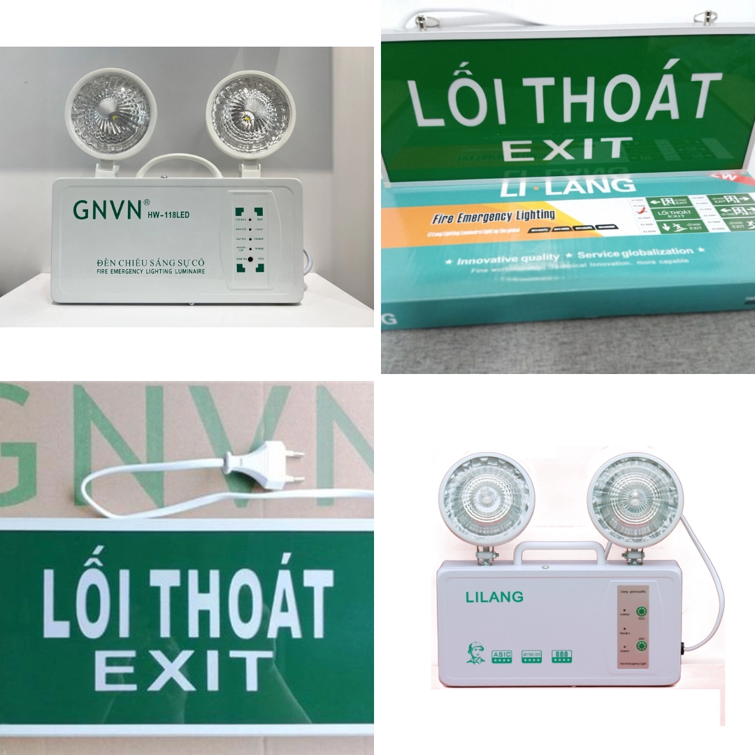 Sự khác biệt giữ đèn exit, đèn chiếu sáng sự cố của Lilang và GNVN